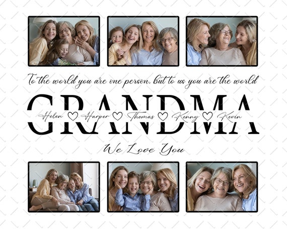 Grandma Photo Collage Png, Mother’s Day Gift For Grandma Png, Grandmother Picture Collage, Grandma Gift Png, PNG File, Instant Download