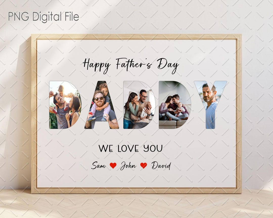 Happy Birthday Daddy Photos Collage PNG Instant Download, Father's Day ...