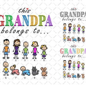 Cute Grandpa Kids Clipart Png, Fathers Day Png, Grandpa and Kids Png, Grandpa Papa Png, Grandpa Png, Father&#39;s Day Png, Grandpa Birthday Png