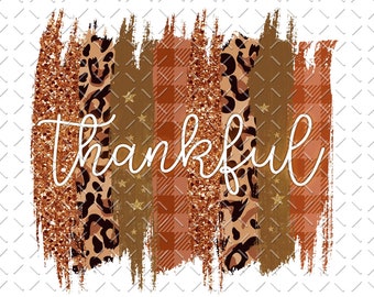 Thankful Brushstroke Png, Thankful Brush Strokes Png, Fall Designs, Leopard Brushstrokes, Thankful Png, Thanksgiving Png, Instant Download
