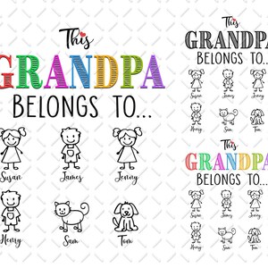 Grandpa Fathers Day Png, Papa and Kids Png, Grandpa Papa Png, Family Png, Funny Grandpa Png, Father&#39;s Day Png, Grandpa Birthday Png, PNGFile