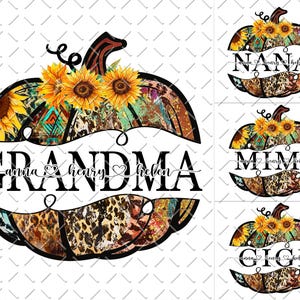 Grandma Pumpkin Png with Kid Names, Grandma Pumpkin Png, Leopard Pumpkin Grandma Png, Fall Grandma Png, Fall Pumpkin Png, Pumpkin Nana Png