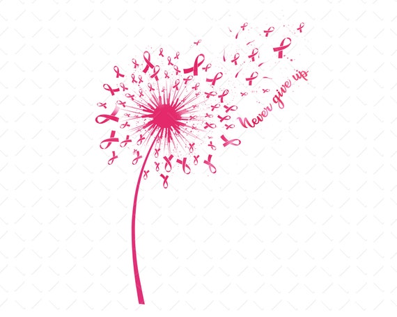 Dandelion Breast Cancer Png, Never Giver Up Png, Pink Ribbon Png, Breast Cancer Month Png, Breast Cancer Fighter Png, Instant Download