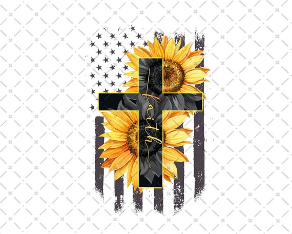 Sunflower Faith Cross Png, Faith Cross Png, Jesus Png, Faith Sunflower Png, Christian Png, Jesus Lover, Faith Png, Instant Download