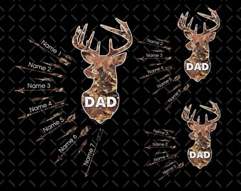 Hunting Dad Png, Hunting Grandpa Png, Deer Hunting Dad with Kids Names Png, Father Day Png, Dad Hunting Png, Dad Birthday Png, PNG File