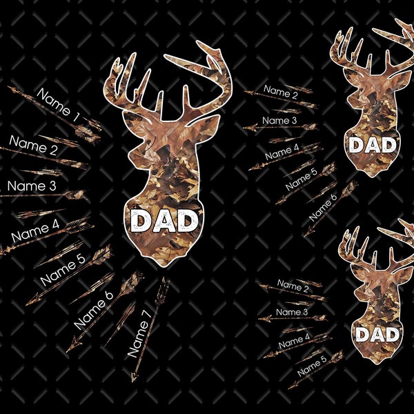Hunting Dad Png, Hunting Grandpa Png, Deer Hunting Dad with Kids Names Png, Father Day Png, Dad Hunting Png, Dad Birthday Png, PNG File