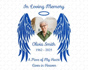 Memorial Photo Png, Angel Wings Memorial Png, In Loving Memory Png, Grandma Grandpa Memorial Png, Loss of Dad Mom Png, Loss of Parents Png