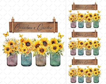 Grandma’s Garden Png, Sunflower Grandma Design, Mother’s Day Png, Grandma Birthday Png