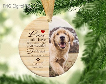 Dog Memorial Ornament with Photo PNG Sublimation, Dog Ornament Png, Dog Loss Ornament Png, Dog Sympathy Png, Dog Ornament Png, Pet Memorial