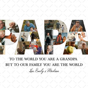 Personalized Father&#39;s Day Gift for Papa Png, Papa Photo Collage Png, Papa Photo Gift, Gift for Papa, Papa Birthday Gift, Papa Christmas PNG