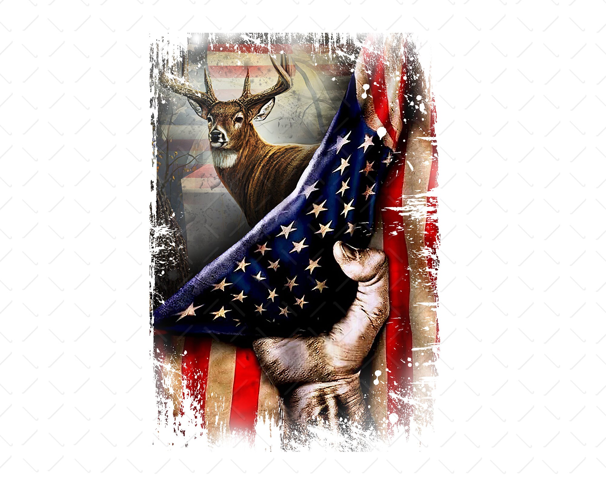 Deer American Flag Png, Deer Hunt Flag Png, Deer and Flag Png, Patriotic Png, Distressed American Flag Png, Deer Hunting Png, Patriotic Png