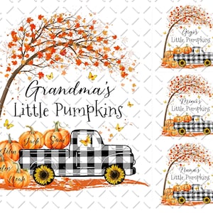 Grandma&#39;s Little Pumpkins With Grandkids Fall Autumn Png, Nana&#39;s Little Pumpkins Png, Grandma Mimi Nana Gigi Fall Png,Truck Pumpkin Png
