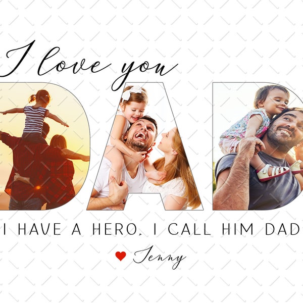 Dad Photo Collage PNG, Best Dad Ever Png, Happy Father's Day Png, Father's Day Gift Png, First Time Dad Png, Gift for Dad Png,Dad Gift, PNG