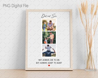 Dad Son Photos Collage PNG Design, Father's Day Gift For Dad From Kid Png, Forever Love Dad Son Daughter Pictures Collage Birthday Gift Png