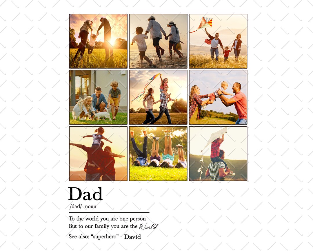Dad Definition Png, Dad Photo Collage Png, Father's Day Gift, Fathers ...