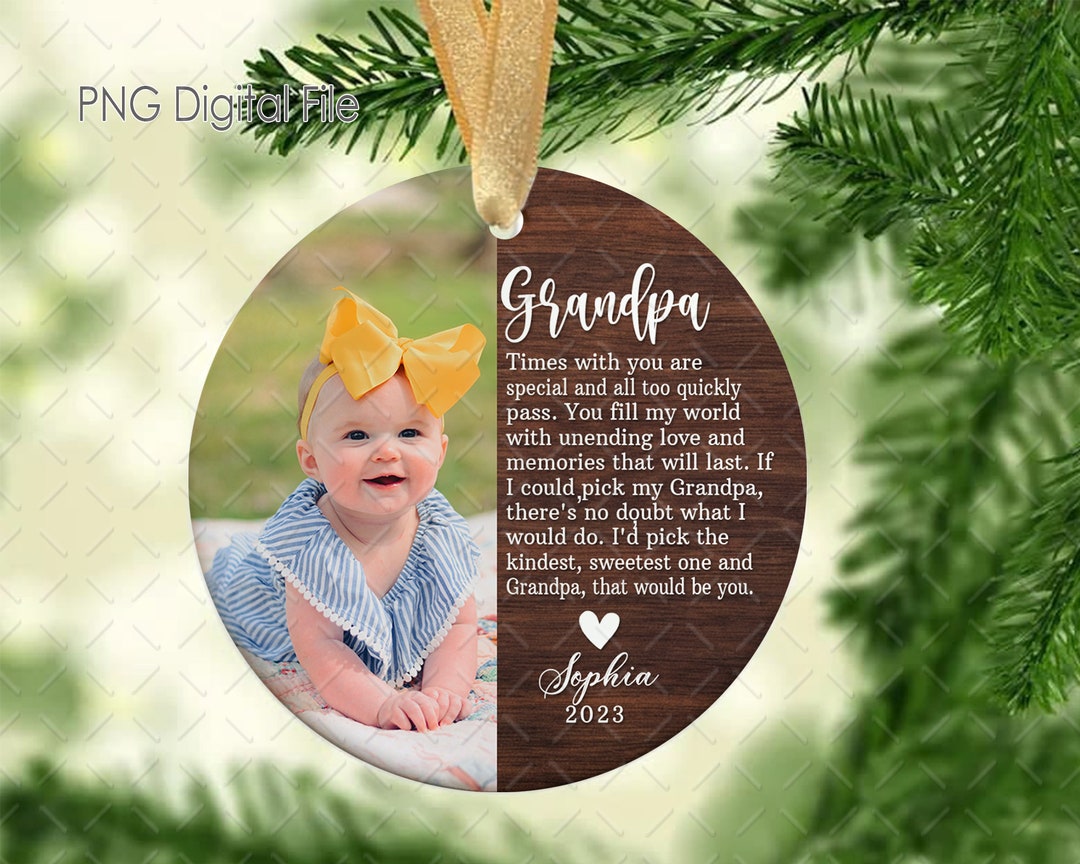 Grandpa Ornament PNG Grandpa Christmas Ornament With Photo Etsy