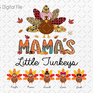 Thanksgiving Mama Turkey Png, Turkey Mama Kidnames Png, Mama Turkey Png, Mama&#39;s Little Turkeys Png, Thanksgiving Png, Mama Thanksgiving Png