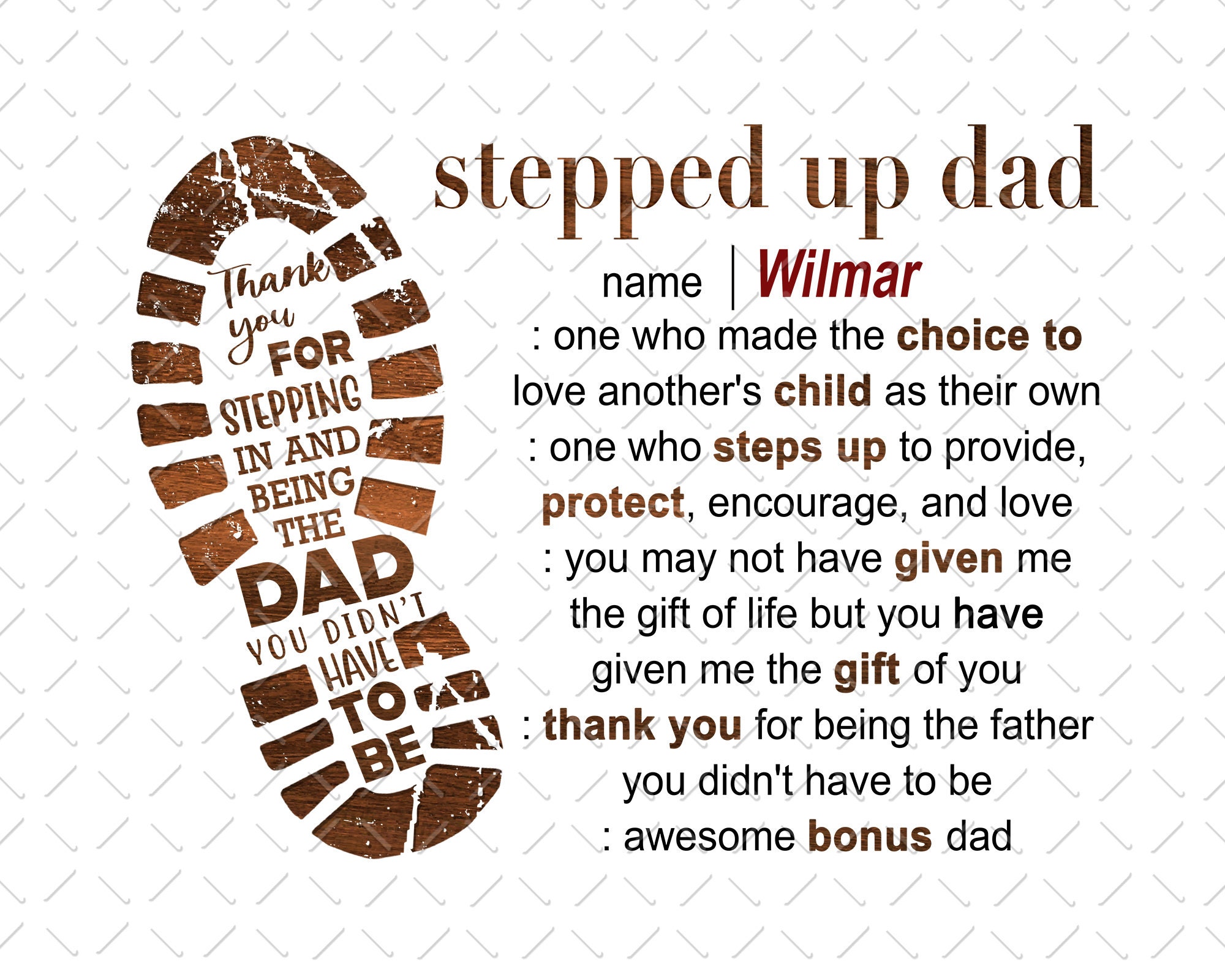 Stepped Up Dad Who Choice To Love Another's Child As Their Own Father's Day  - Stepped Up Dad Who Choice To Love - Sticker