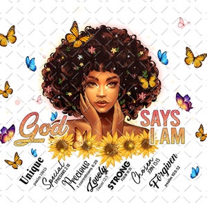 Black Girl God Says You Are Png, Black Girl Png, Black Queen Png, African American Png, Afro Girl Png, Melanin Png, Bible Verse Png, PNGFile