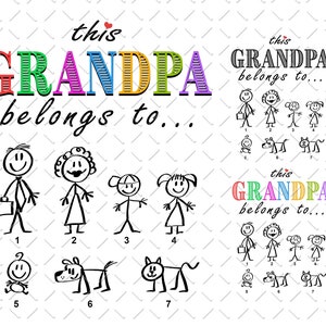 Grandpa Fathers Day Png, Papa and Kids Png, Grandpa Papa Png, Family Png, Funny Grandpa Png, Father&#39;s Day Png, Grandpa Birthday Png, PNGFile