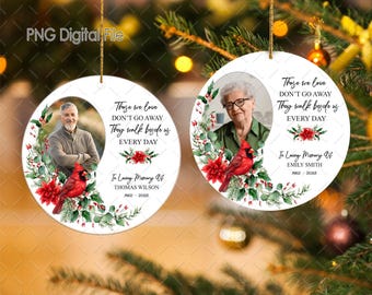 In Loving Memory Ornament Png, Loss of Loved One Png, Loss of Mom Png, Dad Memorial Png, Parents Memorial Png, Photo Memorial Ornament Png