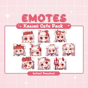 X10 Kawaii Chibi Pack Twitch Emotes / Cute Chibi Girl Emote Twitch Stream Pack / Cute Twitch kick emotes / Lovely Cute Stream emotes