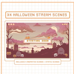 Animated Pumpkin Halloween Stream Scenes , Animated Twitch Scene, Halloween Twitch Panels, Pastel Goth Animated Banners , Twitch scene