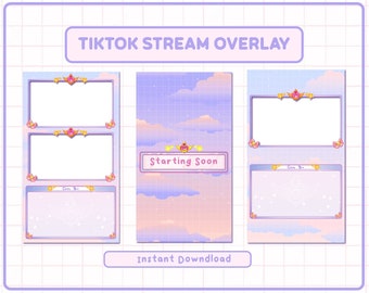 Animiertes Sailor TikTok Live Overlay , Niedlicher Tiktok Stream , Stream ästhetische Szenen , Animierte ästhetische Warnungen , Animiertes Stream Banner