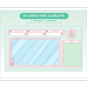 Customizable Christmas Stream Overlay / Kawaii Xmas Overlay / Twitch Overlays / Pixel Gaming Pastel Package /  New year Twitch Alerts Panels
