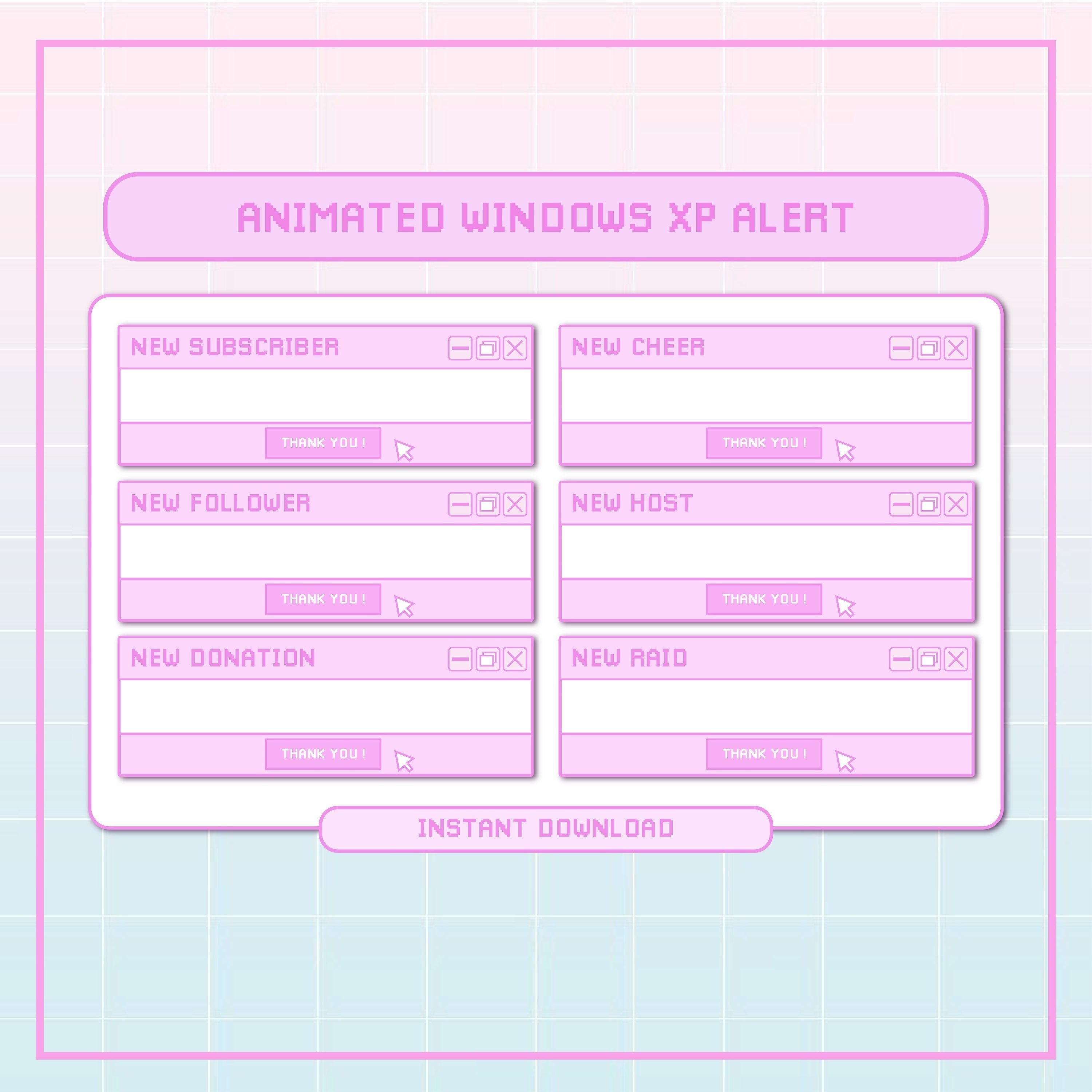 X6 Animated Retro Alerts Stream / Kawaii Windows Xp / Aesthetic Retro ...