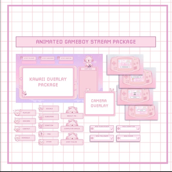 Animated Game Console Stream Overlay Twitch Pink Console Etsy Canada