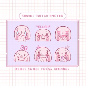 Kawaii Emotes Twitch, Emote chibi Stream Package, Pastel Pink doggo, Lovely Cute discord dog emot
