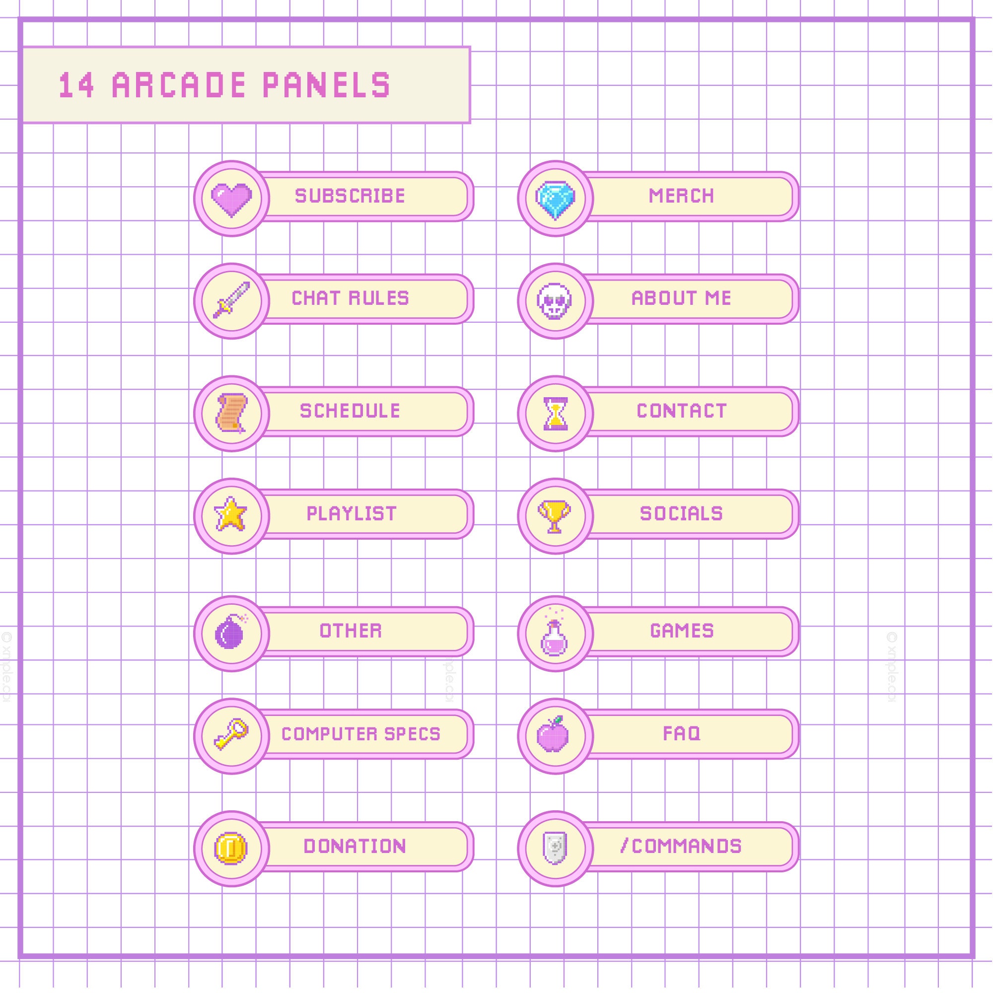 Full Animated Arcade Stream Package / Kawaii Pastel Console Overlay ...