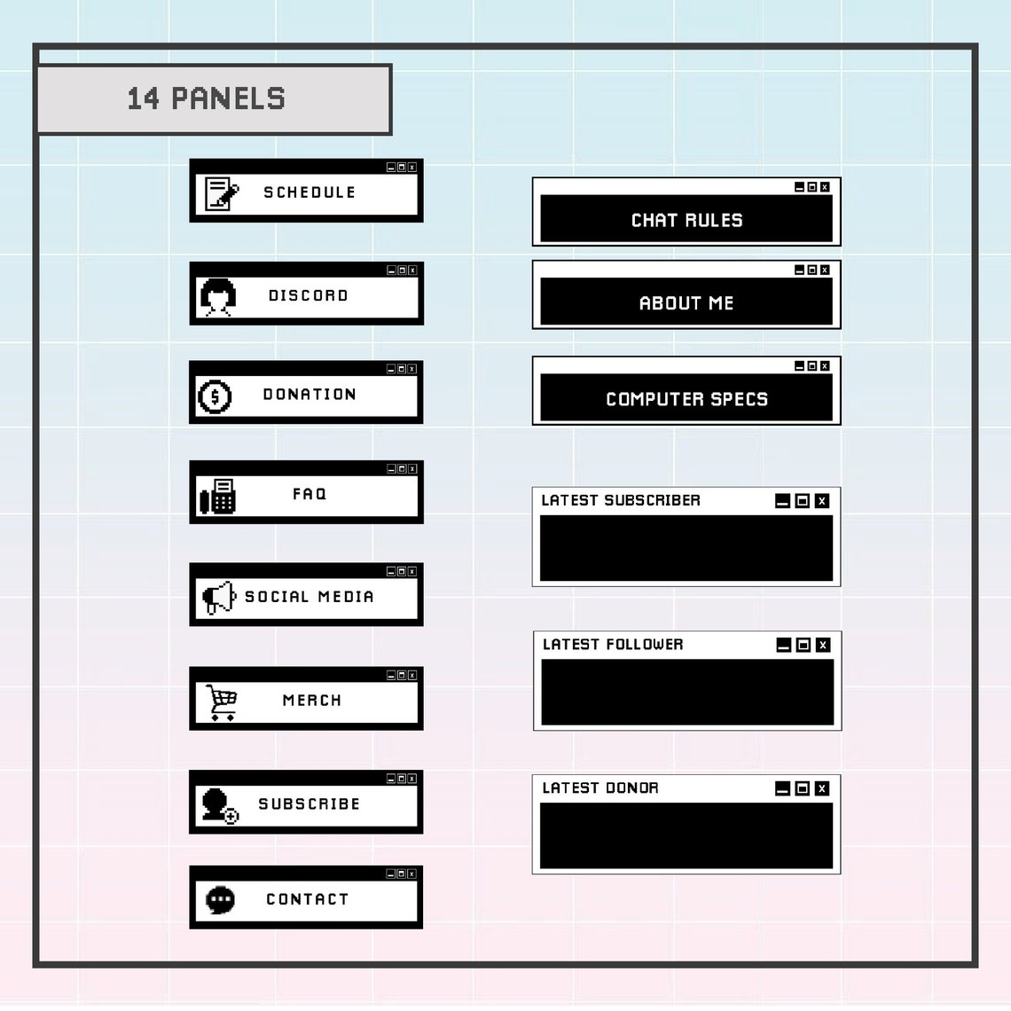 Aesthetic Black Windows XP Animated Stream Overlay Win XP Etsy