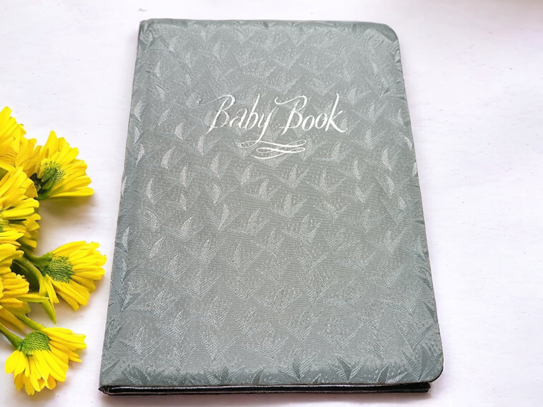Vintage Baby Record Book Unused With Color Illustrations in