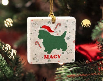 Personalized Dog Christmas Ornament, Custom Pet Name Ornament, Dog Lover Gift, Holiday Tree Decoration, Gift for Dog Lovers, Dog silhouette