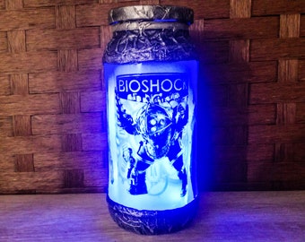 Lámpara de decoración Bioshock, luz nocturna de juegos, linterna LED de Columbia, regalo de juegos de Playstation, ciudad de terror submarina, idea de decoración de jugador retro.