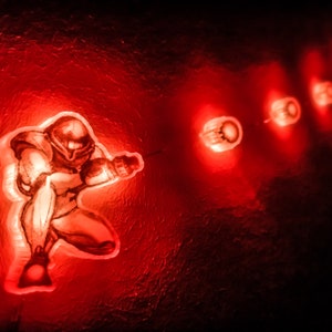 Metroid geanimeerde lightbox: wanddecoratie retro gamer