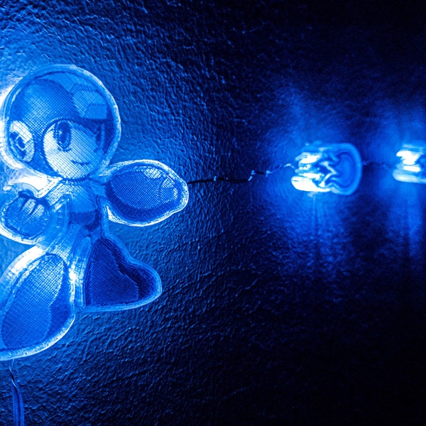 Megaman LED Wall Light: Retro Video Game Decor