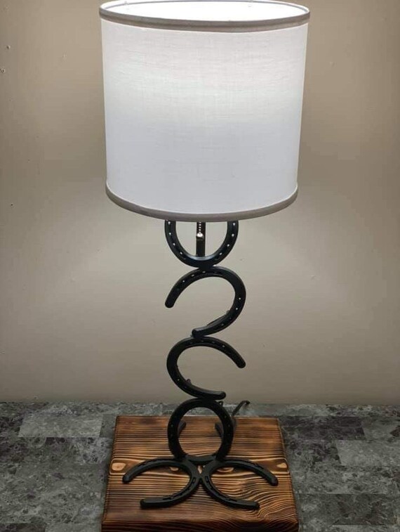 Lighting Lamp horseshoe rustic horseshoe lamp western Etsy