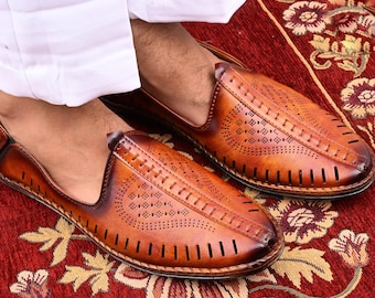 Kunstleer heren Juttis Mojaris: schoenen Indiase bruiloft