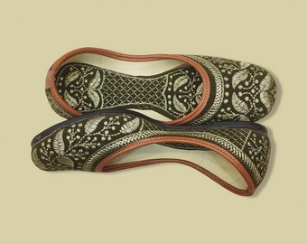 Grüne Braut Khussa Schuhe: Silber bestickte Hochzeit Jutti