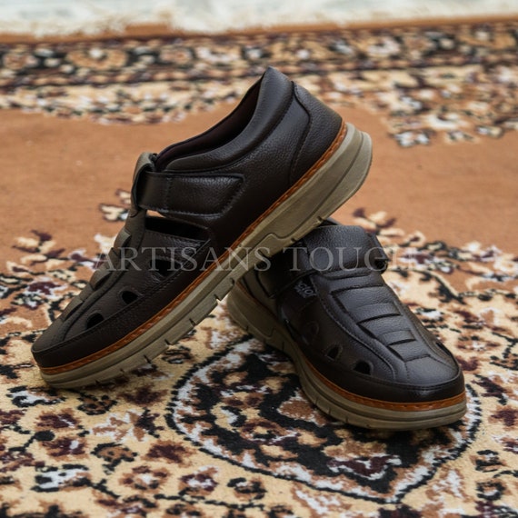 Summer Shoes, Anniversary Gifts, Mens Gifts, Pure Handmade Brown Leather  Shoes, Buckle Shoes for Men, Designer Strap Shoes for Mens Fashion - Etsy