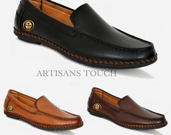 Handgemaakte volnerf leren loafers: stijlvolle instappers voor heren