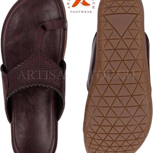 Handmade Kolhapuri Sandals: Vegan Leather Boho Comfort Slippers image 6