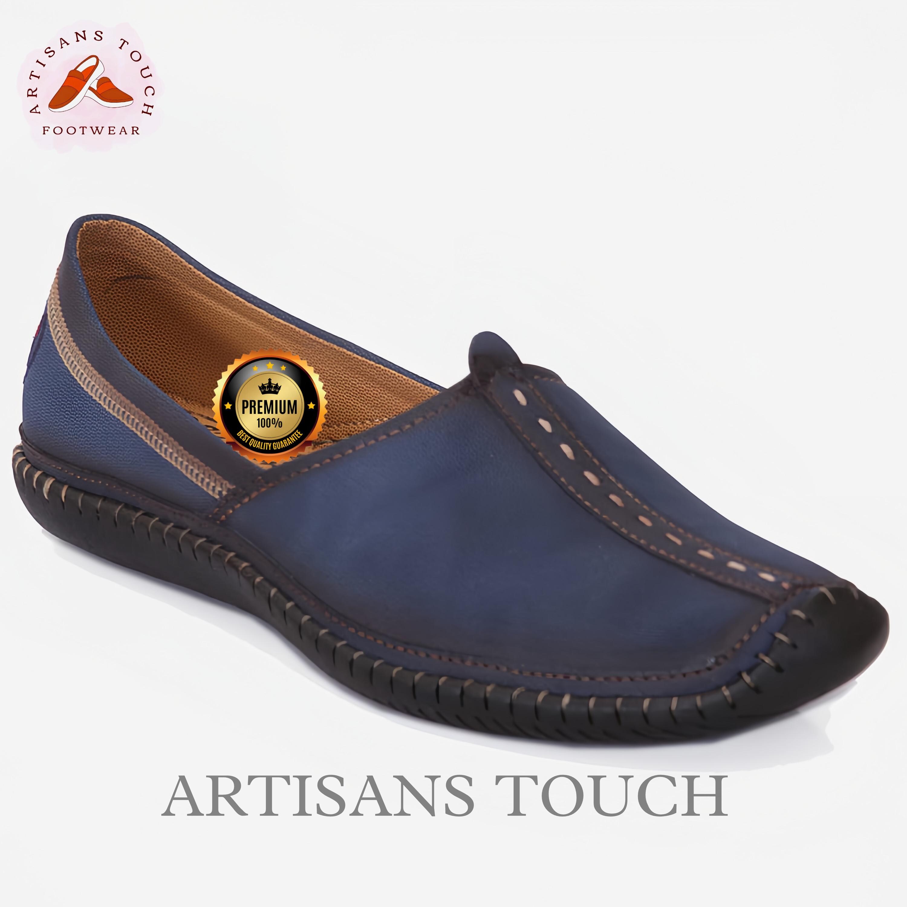 Handcrafted Mens Leather Loafers: Ethnic Indian Slip-on  display picture 1
