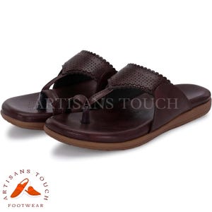 Handmade Kolhapuri Sandals: Vegan Leather Boho Comfort Slippers image 3