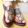 Handmade Leather Kolhapuri Sandals: Silver Ghungroo Boho Bridal Flats product logo