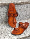 Dark Tan Kolhapuri Slip On Sandals for Women, Handmade Elephant design Leather Flats, Bridesmaid slippers, Ethnic Flats, Weddings Slippers, product logo