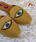 Golden Mule Slippers: Beaded Eye Bridal Flats, Handmade Ethnic Shoes product logo